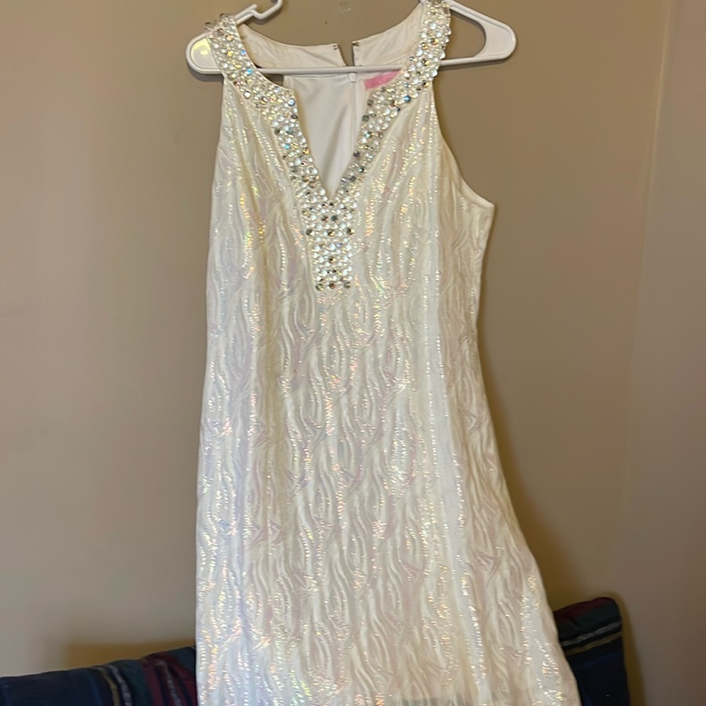 Lilly Pulitzer metallic white Dress